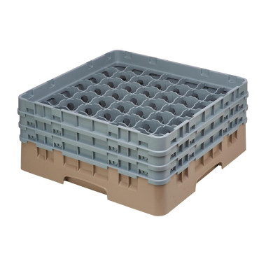 Casier à verres 49 compartiments Camrack beige hauteur max 174mm - 500 x 500 x 225 mm - CAMBRO