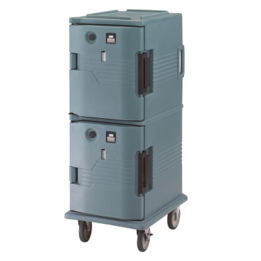 Chariot isotherme avec porte supérieure chauffante Ultra Camcart UPCHT8002401 bleu ardoise - CAMBRO