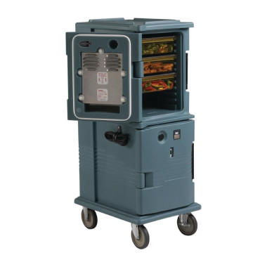 Chariot électrique chauffant 8 GN 114L bleu ardoise - 520 x 690 x 1372 mm - CAMBRO