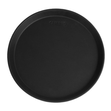 Plateau de service rond fibre de verre antidérapant Camtread noir 28 cm - CAMBRO