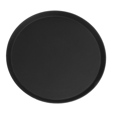 Plateau de service rond fibre de verre antidérapant Camtread noir 40,5 cm - CAMBRO