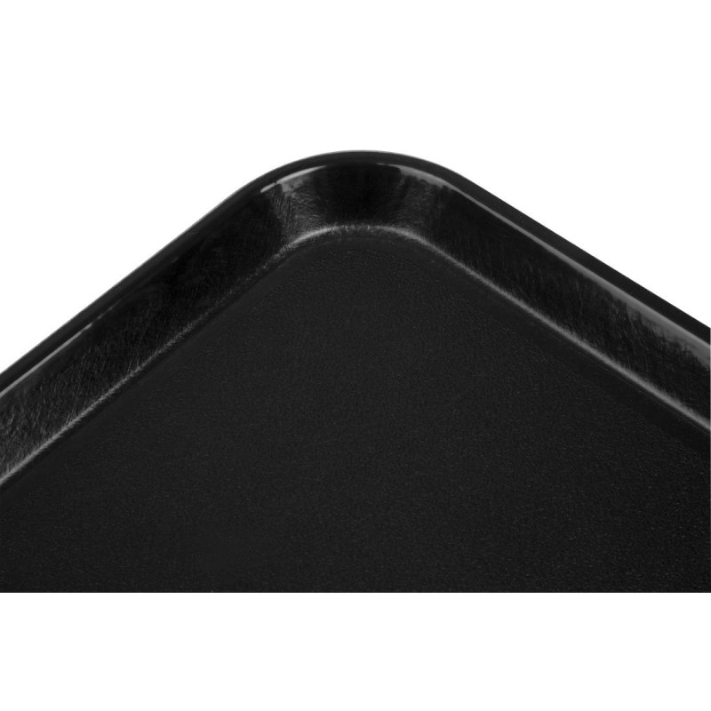 Plateau rectangulaire antidérapant en fibre de verre EpicTread noir 350mm - 350 x 270 x 21 mm - CAMBRO