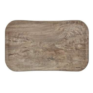 Plateau rectangulaire polyester aspect bois Century 32x53cm olivier clair - CAMBRO