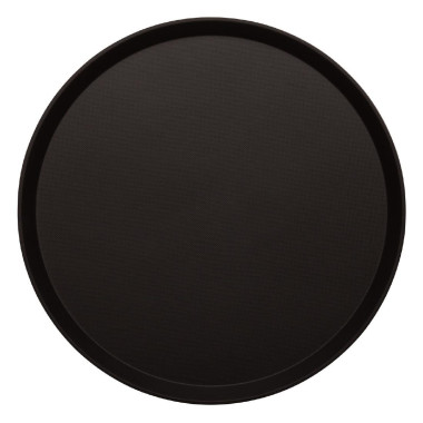 Plateau rond fibre de verre antidérapant Treadlite noir 35,5 cm - CAMBRO