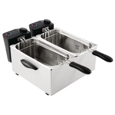 Friteuse de comptoir double peu intensive 2x 3,5L - 415 x 429 x 240 mm - CATERLITE