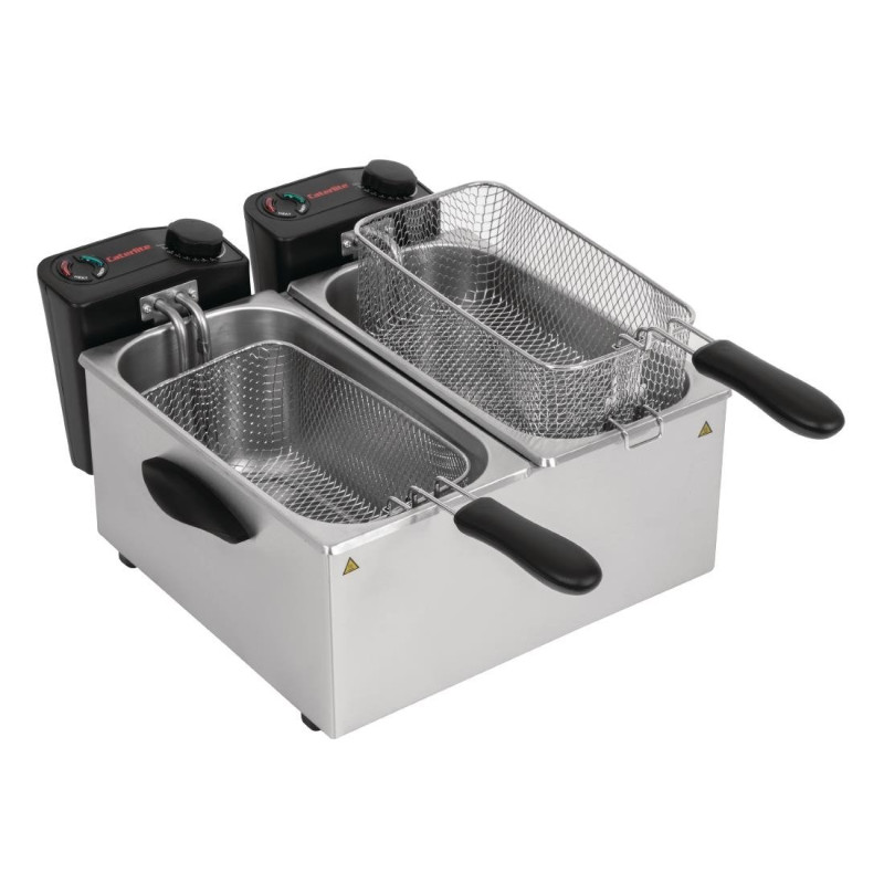 Friteuse de comptoir double peu intensive 2x 3,5L - 415 x 429 x 240 mm - CATERLITE
