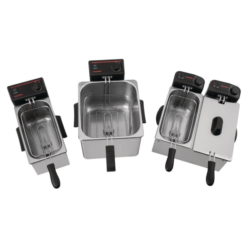 Friteuse de comptoir double peu intensive 2x 3,5L - 415 x 429 x 240 mm - CATERLITE