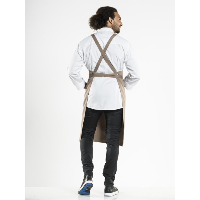 Tablier bavette croisé mixte Nordic argile 75x100 cm - 220 x 20 x 280 mm - CHAUD DEVANT