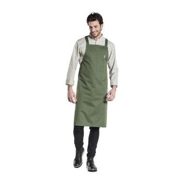 Tablier bavette croisé mixte Nordic vert 75x100 cm - 220 x 20 x 280 mm - CHAUD DEVANT
