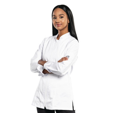 Veste de cuisine femme Monza blanche XS - CHAUD DEVANT
