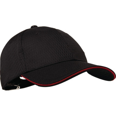 Casquette baseball Cool Vent noire et rouge - CHEF WORKS