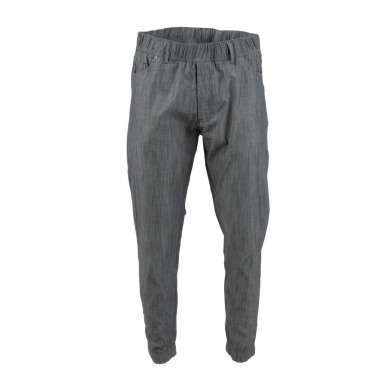 Pantalon de cuisine Works Urban Jogger 257 à fines rayures noires et blanches S - CHEF WORKS