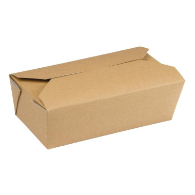 Cartons alimentaires rectangulaires kraft 985ml (lot de 250) - 185 x 103 x 58 mm - COLPAC
