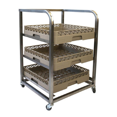 Chariot inox pour casiers à verres - 626 x 588 x 839 mm - CRAVEN