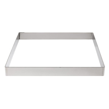 Cercle à tarte carré inox - 200 x 200 x 20 mm - DE BUYER