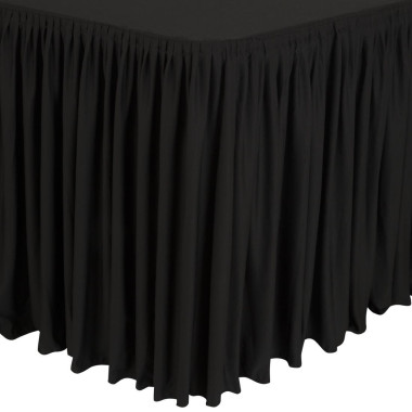 Nappe et juponnage noirs - modèle froncé - 750 x 1820 x 730 mm - DENA