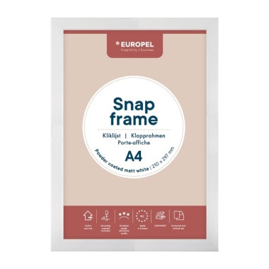 Cadre clipsable Europel A4 25mm blanc mat - DTM PRIMERA
