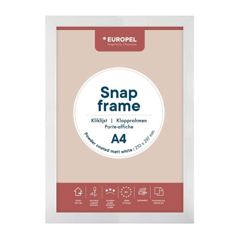 Cadre clipsable Europel A4 25mm blanc mat - DTM PRIMERA