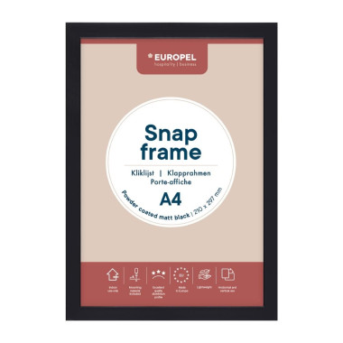 Cadre clipsable Europel A4 25mm noir mat - DTM PRIMERA