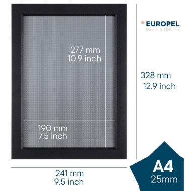 Cadre clipsable Europel A4 25mm noir mat - DTM PRIMERA