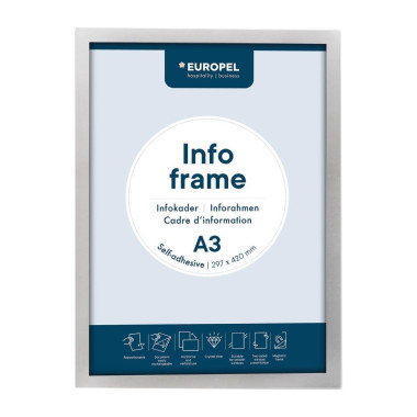 Cadres d'affichage autocollants Europel A3 argent (lot de 2) - DTM PRIMERA