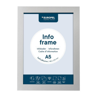 Cadres d'affichage autocollants Europel A5 argent (lot de 2) - DTM PRIMERA