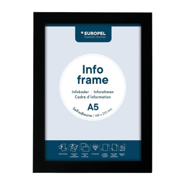 Cadres d'affichage autocollants Europel A5 noirs (lot de 2) - DTM PRIMERA