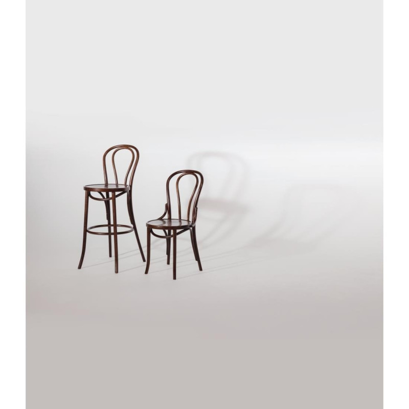 Chaises bistrot en bois courbé finition noyer - 435 x 510 x 890 mm - FAMEG