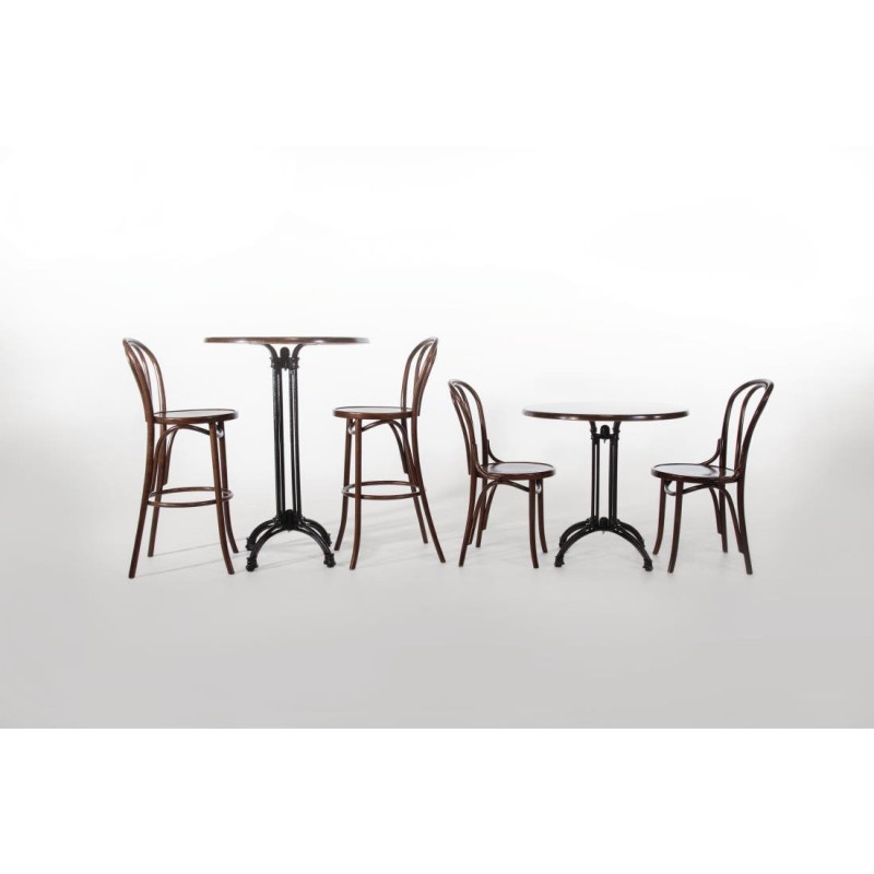 Chaises bistrot en bois courbé finition noyer - 435 x 510 x 890 mm - FAMEG