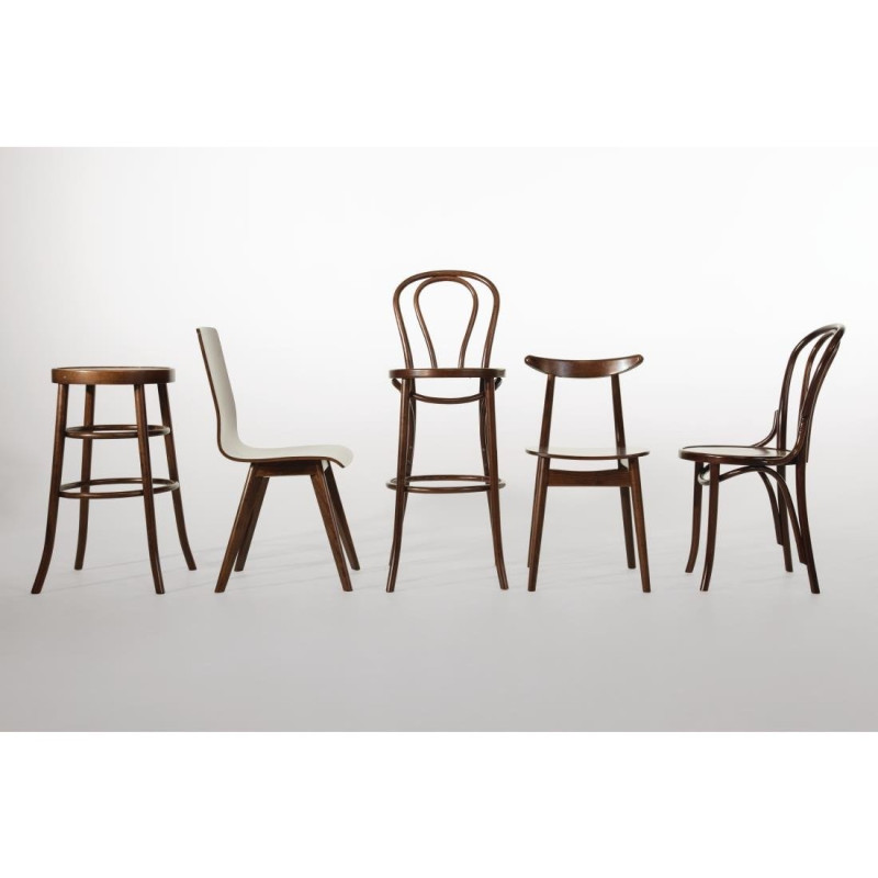 Chaises bistrot en bois courbé finition noyer - 435 x 510 x 890 mm - FAMEG