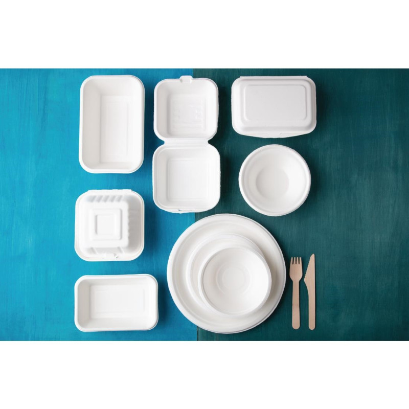 Assiettes en bagasse compostables 17,9 cm (x50) - FIESTA COMPOSTABLE