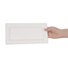Assiettes rectangulaires compostables en bagasse 258mm (lot de 50) - FIESTA COMPOSTABLE