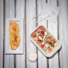 Assiettes rectangulaires compostables en bagasse 258mm (lot de 50) - FIESTA COMPOSTABLE