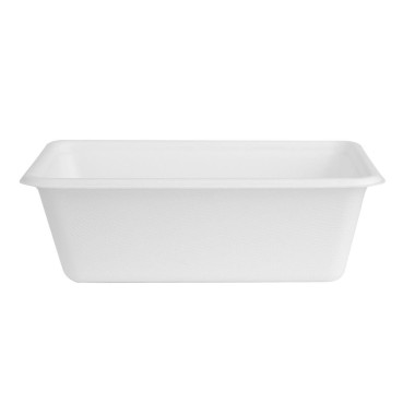 Barquettes alimentaires en bagasse 800ml (lot de 100) - 128 x 181 x 57 mm - FIESTA COMPOSTABLE
