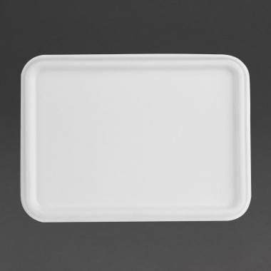 Couvercles en bagasse pour barquettes en bagasse (lot de 100) - 137 x 188 x 13 mm - FIESTA COMPOSTABLE