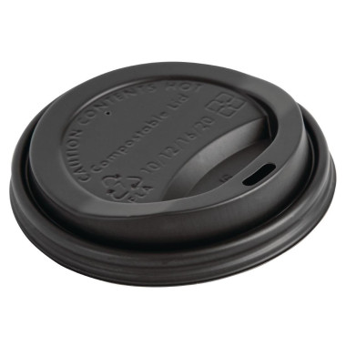 Couvercles gobelets boissons chaudes CPLA compostables 340 ml (lot de 1000) - FIESTA COMPOSTABLE