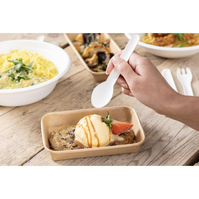 Cuillères à café en papier 132 mm (lot de 100) - FIESTA COMPOSTABLE