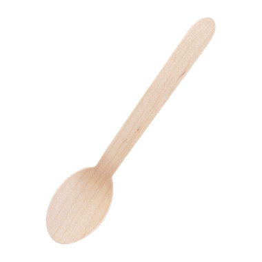 Cuillères à dessert en bois biodégradables lot de 100 - FIESTA COMPOSTABLE