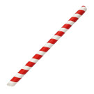 Paille à thé à bulles compostable Fiesta rouge et blanc (lot de 150) - FIESTA COMPOSTABLE