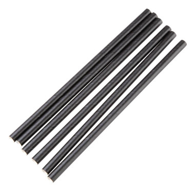 Pailles agitateurs compostables en papier emballées individuellement noires (lot de 250) - FIESTA COMPOSTABLE