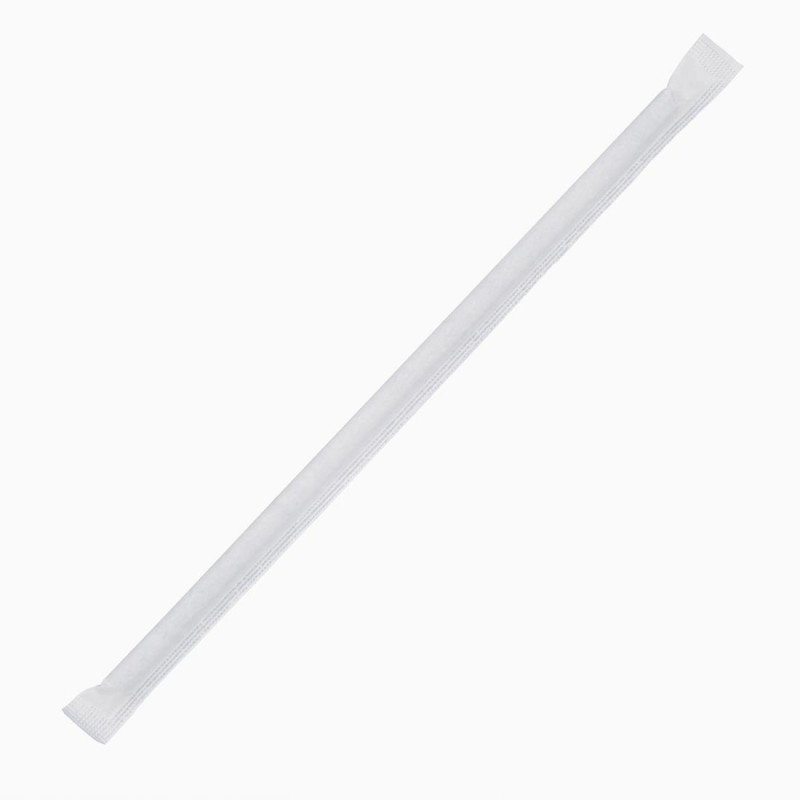 Pailles compostables en papier emballées individuellement noires (lot de 250) - FIESTA COMPOSTABLE