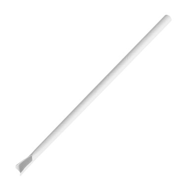 Pailles cuillères en papier blanches (lot de 250) - FIESTA COMPOSTABLE