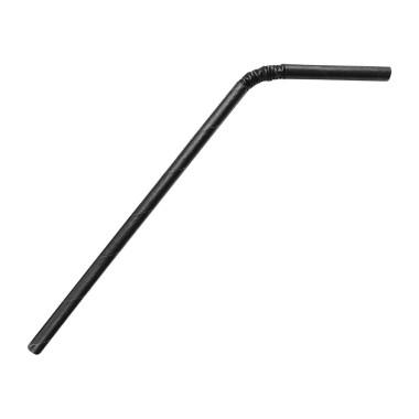 Pailles en papier flexibles compostables noires (lot de 250) - FIESTA COMPOSTABLE