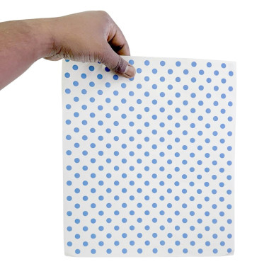 Papier d'emballage burger points bleus (lot de 200) - FIESTA COMPOSTABLE
