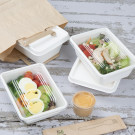 Barquettes alimentaires en bagasse Fiesta Compostable 500ml (lot de 100) - 128 x 181 x 38 mm - FIESTA RECYCLABLE