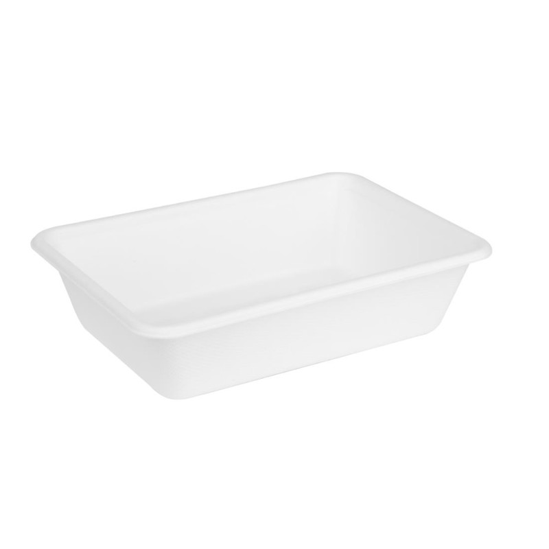 Barquettes alimentaires en bagasse Fiesta Compostable 650ml (lot de 100) - 128 x 181 x 45 mm - FIESTA RECYCLABLE