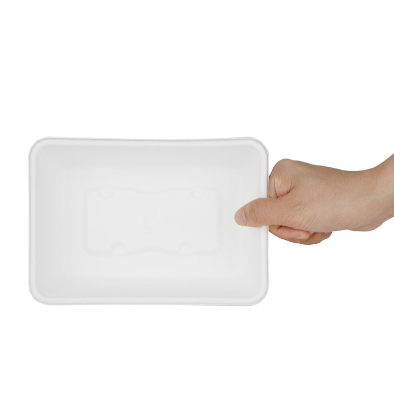 Barquettes alimentaires en bagasse Fiesta Compostable 650ml (lot de 100) - 128 x 181 x 45 mm - FIESTA RECYCLABLE