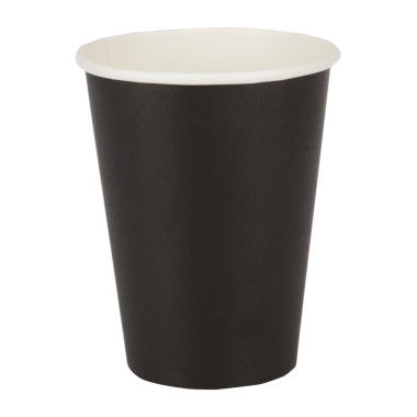 Gobelets boissons chaudes paroi simple noirs 340ml (lot de 50) - FIESTA RECYCLABLE