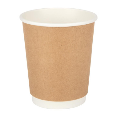 Gobelets double paroi kraft 225ml (lot de 25) - FIESTA RECYCLABLE
