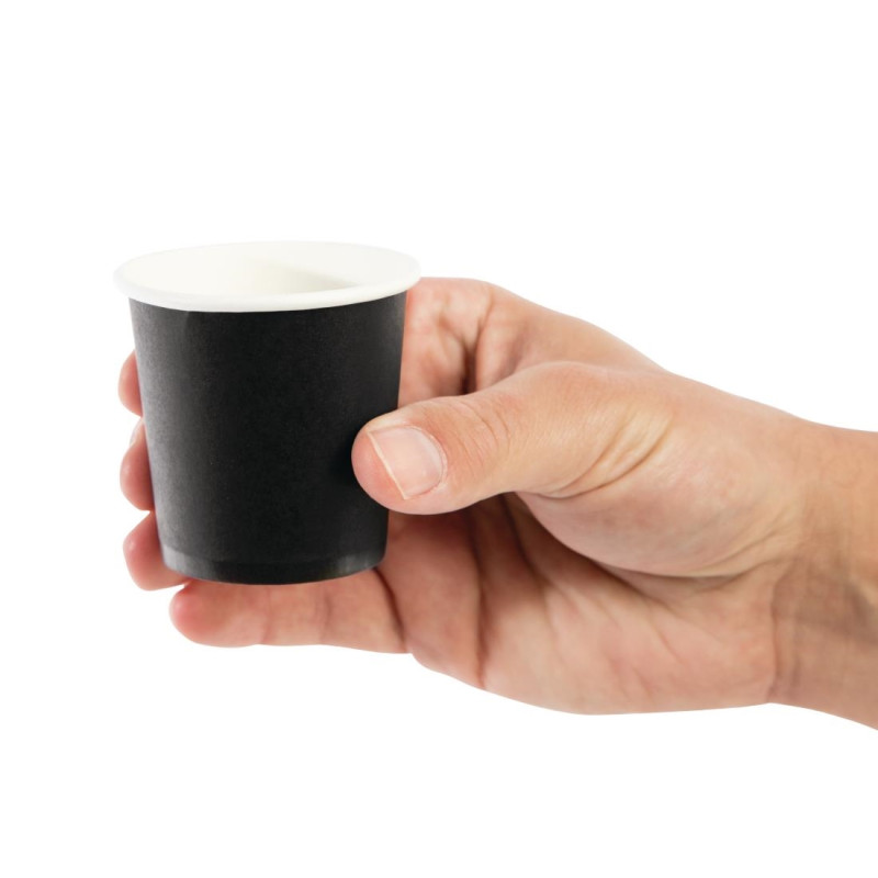 Gobelets jetables à café espresso noirs 120ml (lot de 50) - FIESTA RECYCLABLE